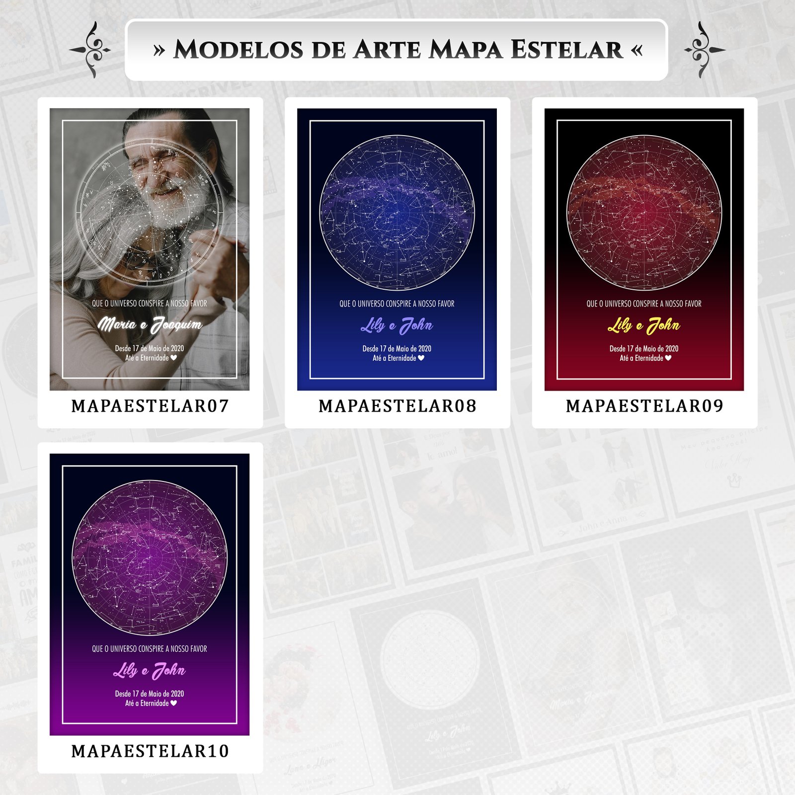 Catálogo Quadros Mapa Estelar